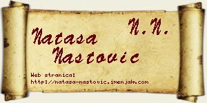 Nataša Nastović vizit kartica